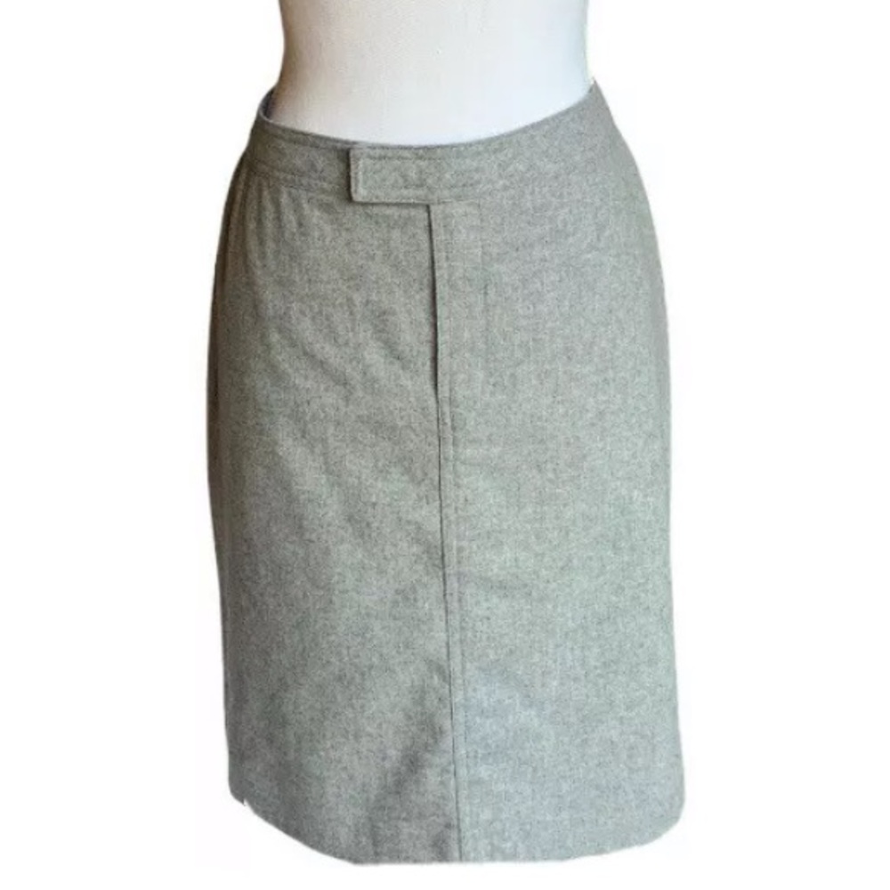 J Crew Skirt Wool Blend Lined Gray Pencil Career Size 12